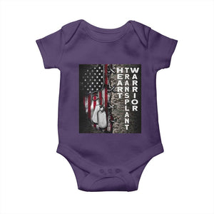 Heart Transplant Warrior Baby Onesie Surgery Survivor American Flag TS09 Purple Print Your Wear