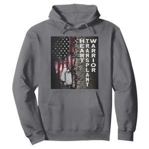 Heart Transplant Warrior Hoodie Surgery Survivor American Flag TS09 Charcoal Print Your Wear