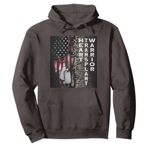 Heart Transplant Warrior Hoodie Surgery Survivor American Flag TS09 Dark Chocolate Print Your Wear