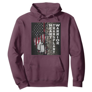 Heart Transplant Warrior Hoodie Surgery Survivor American Flag TS09 Maroon Print Your Wear