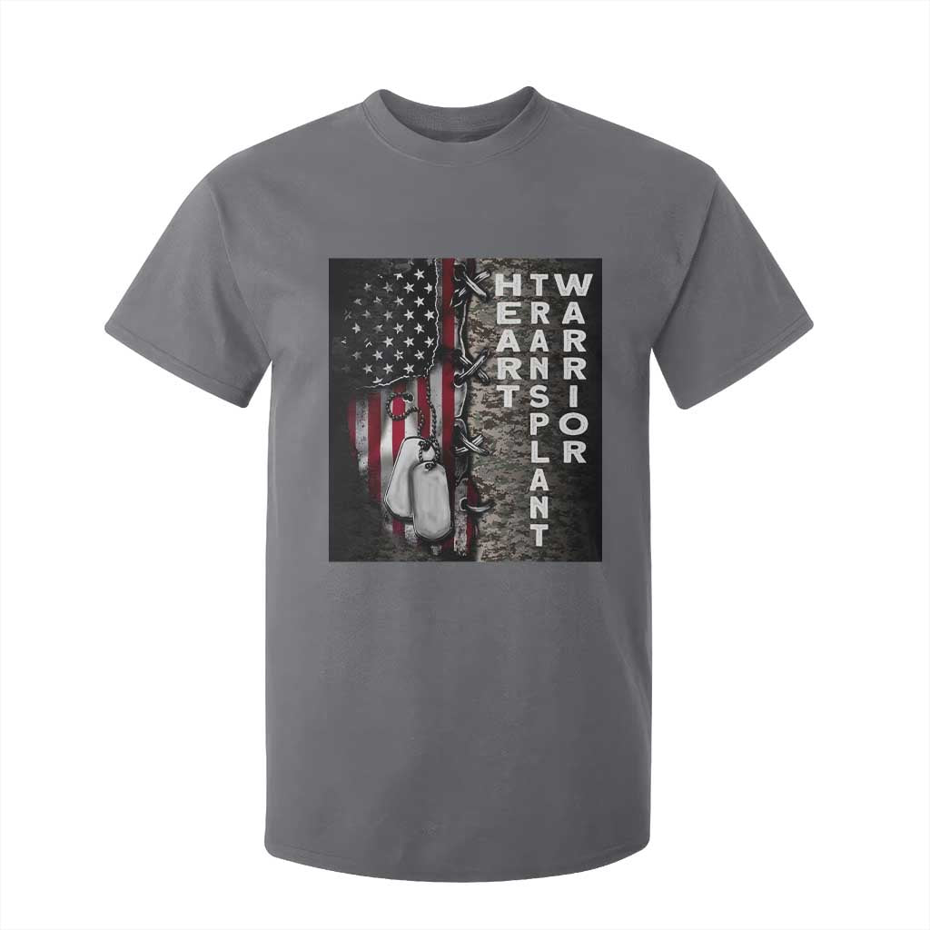 Heart Transplant Warrior T Shirt For Kid Surgery Survivor American Flag TS09 Charcoal Print Your Wear