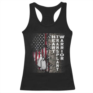 Heart Transplant Warrior Racerback Tank Top Surgery Survivor American Flag TS09 Black Print Your Wear