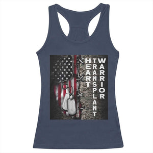 Heart Transplant Warrior Racerback Tank Top Surgery Survivor American Flag TS09 Navy Print Your Wear