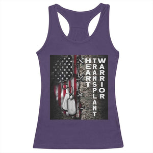 Heart Transplant Warrior Racerback Tank Top Surgery Survivor American Flag TS09 Purple Print Your Wear