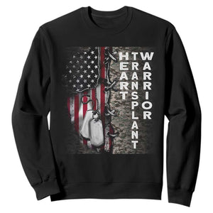 Heart Transplant Warrior Sweatshirt Surgery Survivor American Flag TS09 Black Print Your Wear