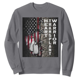Heart Transplant Warrior Sweatshirt Surgery Survivor American Flag TS09 Charcoal Print Your Wear