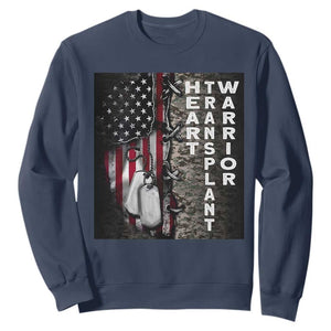 Heart Transplant Warrior Sweatshirt Surgery Survivor American Flag TS09 Navy Print Your Wear