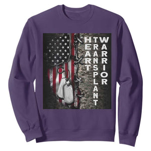 Heart Transplant Warrior Sweatshirt Surgery Survivor American Flag TS09 Purple Print Your Wear