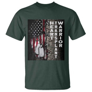 Heart Transplant Warrior T Shirt Surgery Survivor American Flag TS09 Dark Forest Green Print Your Wear