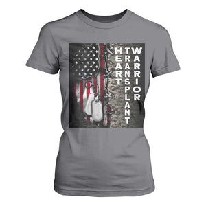 Heart Transplant Warrior T Shirt For Women Surgery Survivor American Flag TS09 Charcoal Print Your Wear