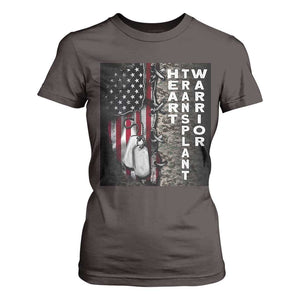 Heart Transplant Warrior T Shirt For Women Surgery Survivor American Flag TS09 Dark Chocolate Print Your Wear