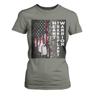 Heart Transplant Warrior T Shirt For Women Surgery Survivor American Flag TS09 Military Green Print Your Wear