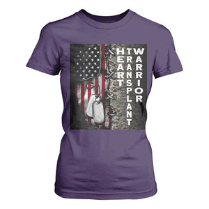 Heart Transplant Warrior T Shirt For Women Surgery Survivor American Flag TS09 Purple Print Your Wear