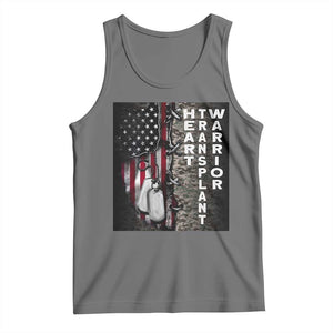 Heart Transplant Warrior Tank Top Surgery Survivor American Flag TS09 Black Heather Print Your Wear