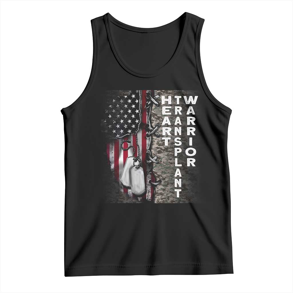 Heart Transplant Warrior Tank Top Surgery Survivor American Flag TS09 Black Print Your Wear