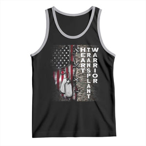 Heart Transplant Warrior Tank Top Surgery Survivor American Flag TS09 Black Athletic Heather Print Your Wear