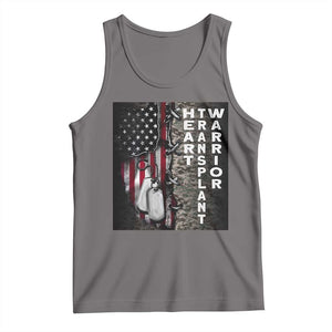 Heart Transplant Warrior Tank Top Surgery Survivor American Flag TS09 Deep Heather Print Your Wear