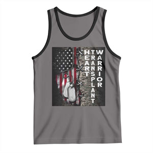 Heart Transplant Warrior Tank Top Surgery Survivor American Flag TS09 Deep Heather Black Print Your Wear