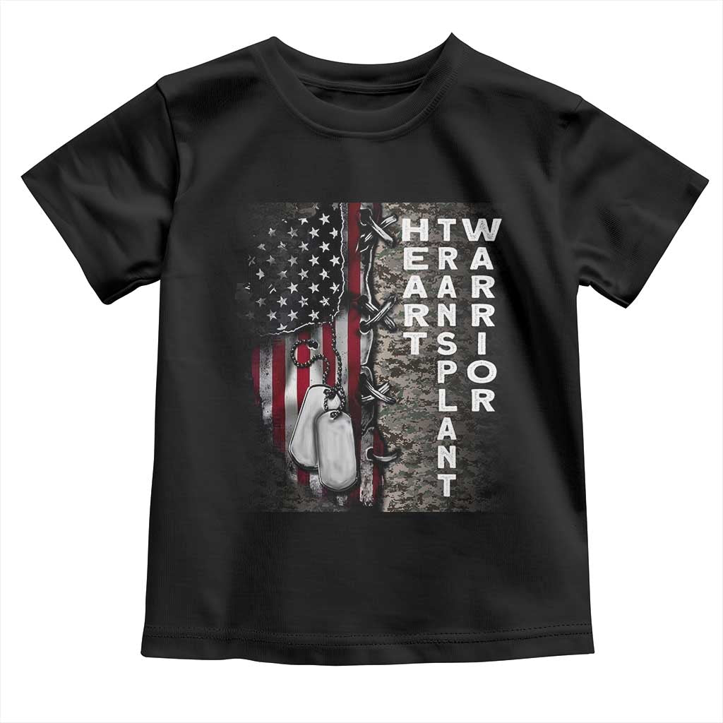 Heart Transplant Warrior Toddler T Shirt Surgery Survivor American Flag TS09 Black Print Your Wear