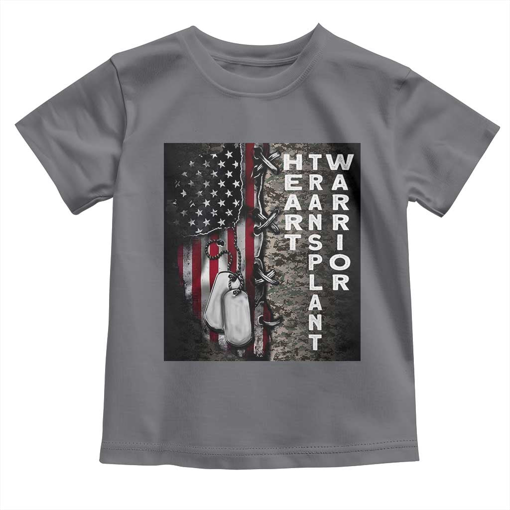 Heart Transplant Warrior Toddler T Shirt Surgery Survivor American Flag TS09 Charcoal Print Your Wear