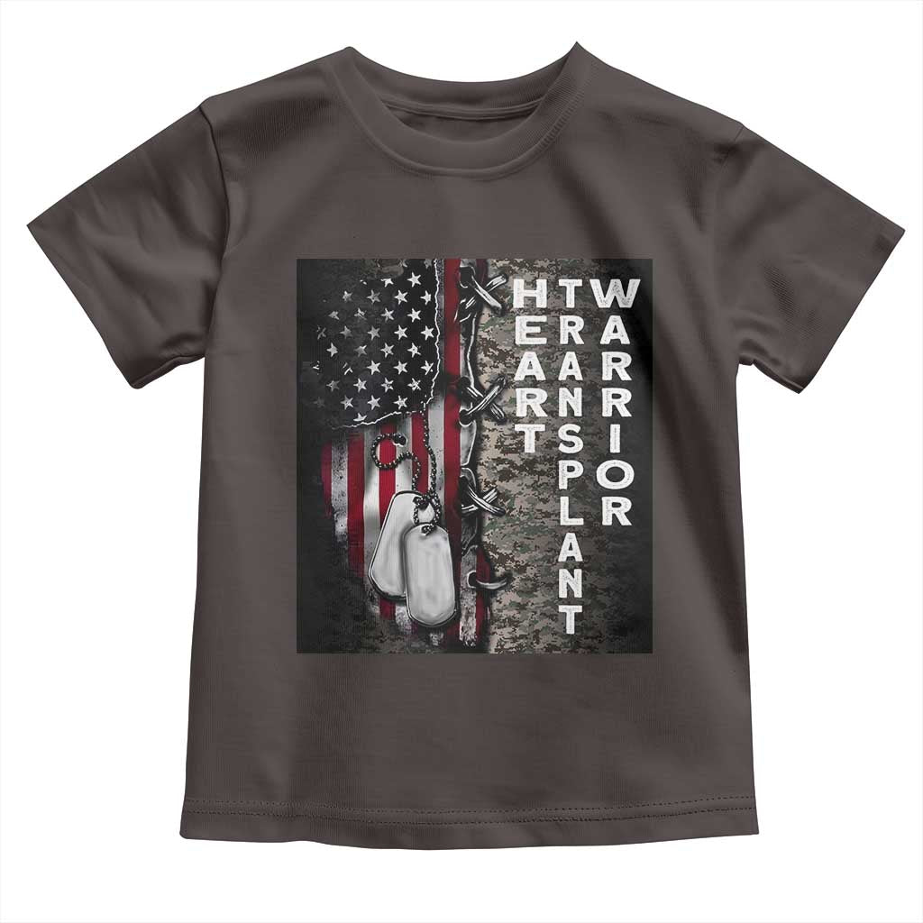 Heart Transplant Warrior Toddler T Shirt Surgery Survivor American Flag TS09 Dark Chocolate Print Your Wear