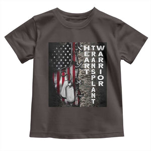 Heart Transplant Warrior Toddler T Shirt Surgery Survivor American Flag TS09 Dark Chocolate Print Your Wear