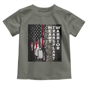 Heart Transplant Warrior Toddler T Shirt Surgery Survivor American Flag TS09 Military Green Print Your Wear