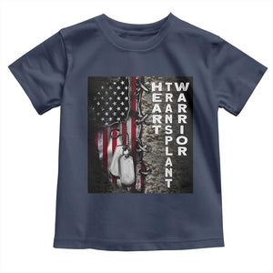 Heart Transplant Warrior Toddler T Shirt Surgery Survivor American Flag TS09 Navy Print Your Wear