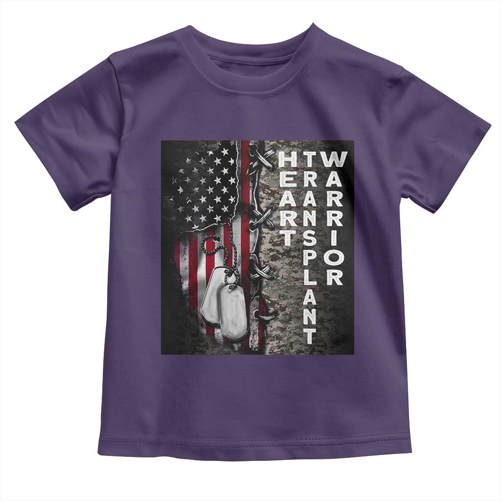 Heart Transplant Warrior Toddler T Shirt Surgery Survivor American Flag TS09 Purple Print Your Wear
