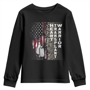 Heart Transplant Warrior Youth Sweatshirt Surgery Survivor American Flag TS09 Black Print Your Wear