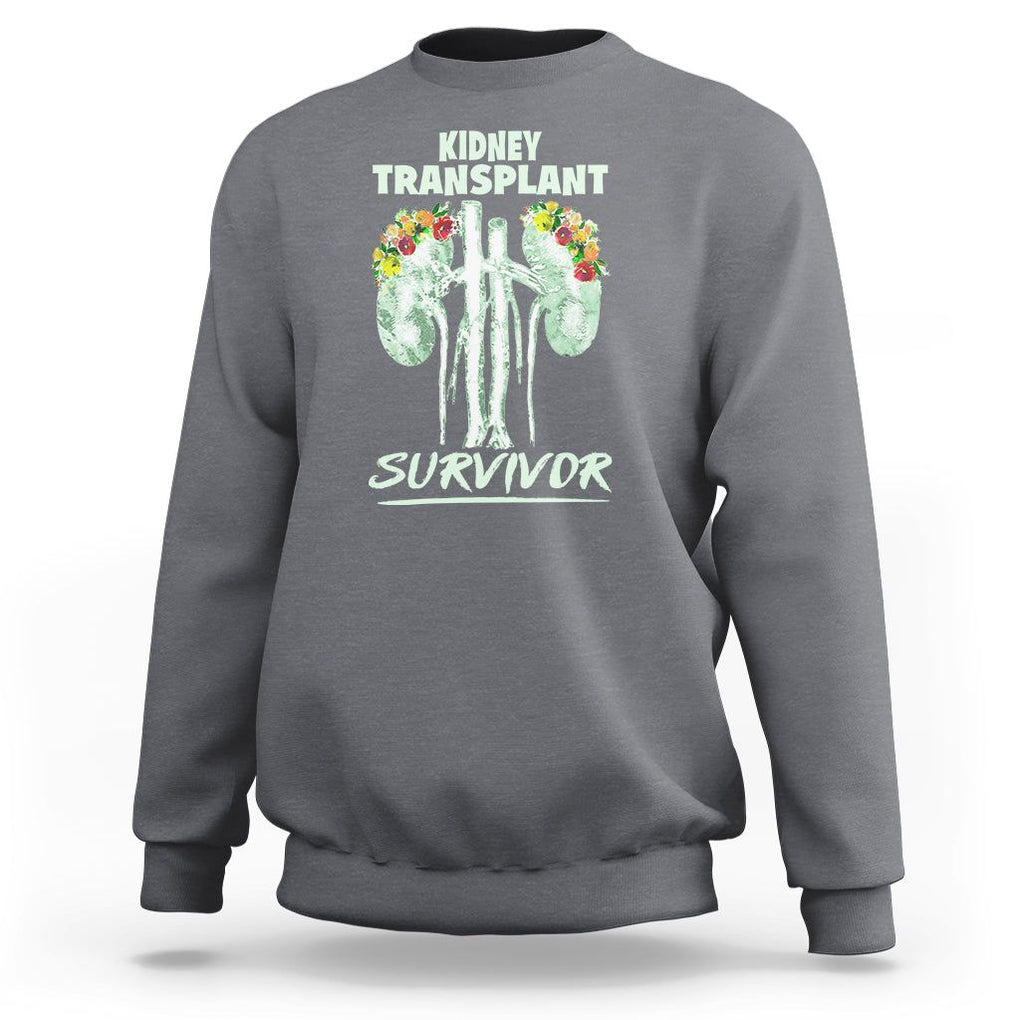Kidney Transplant Survivor Organ Recipient Sweatshirt TS09 Charcoal Printyourwear