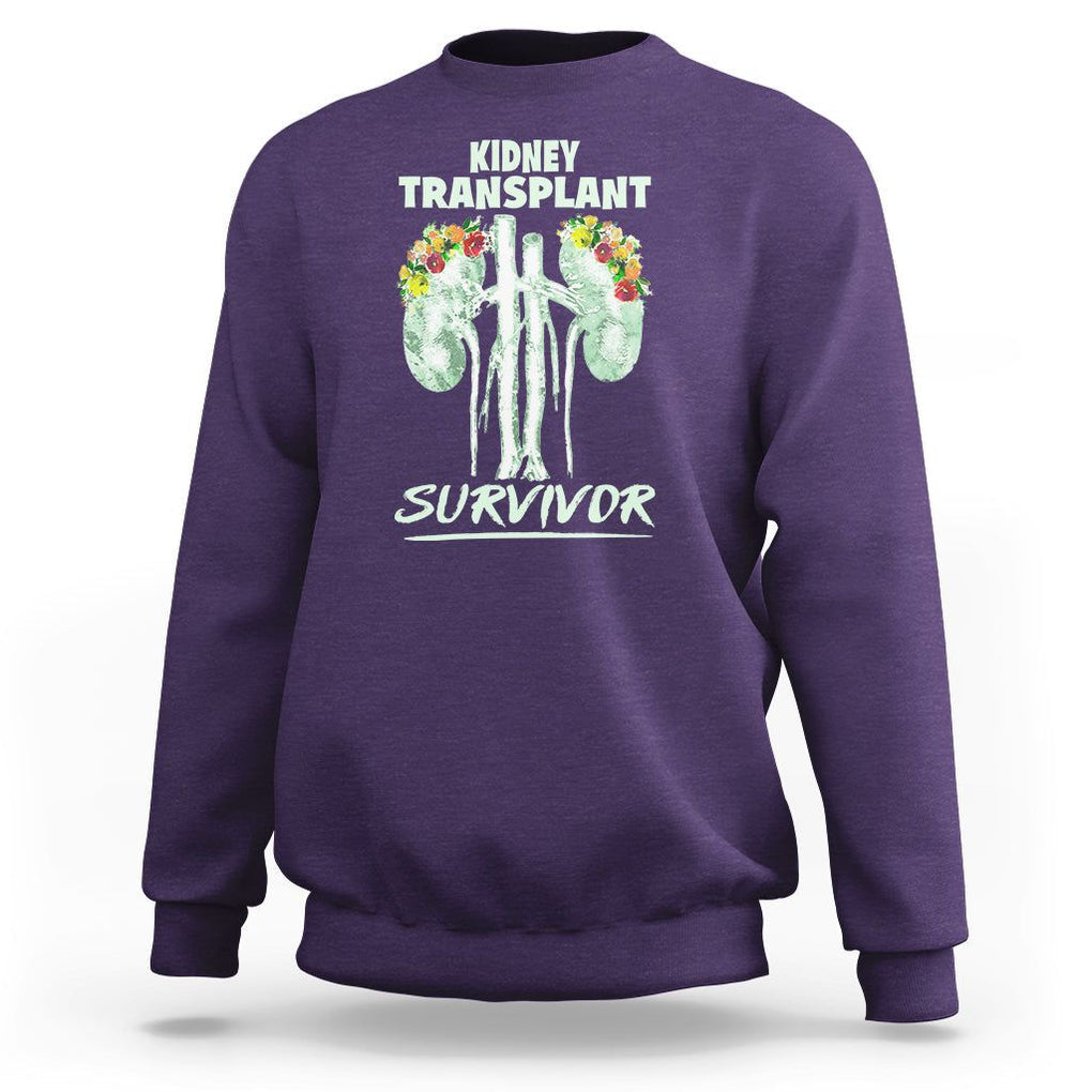 Kidney Transplant Survivor Organ Recipient Sweatshirt TS09 Purple Printyourwear