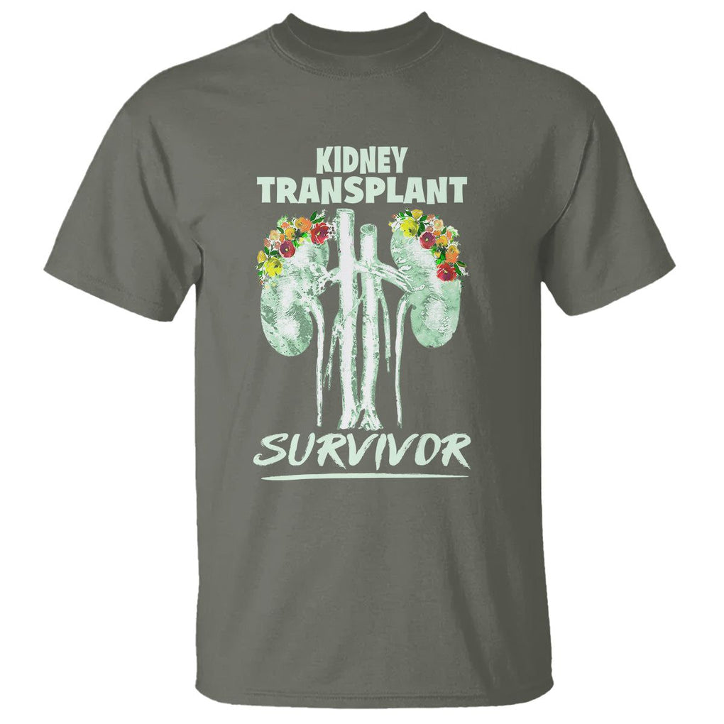 Kidney Transplant Survivor Organ Recipient T Shirt TS09 Military Green Printyourwear