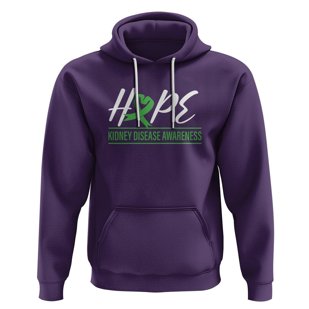 Hope Kidney Disease Awareness Month Green Ribbon Hoodie TS09 Purple Printyourwear