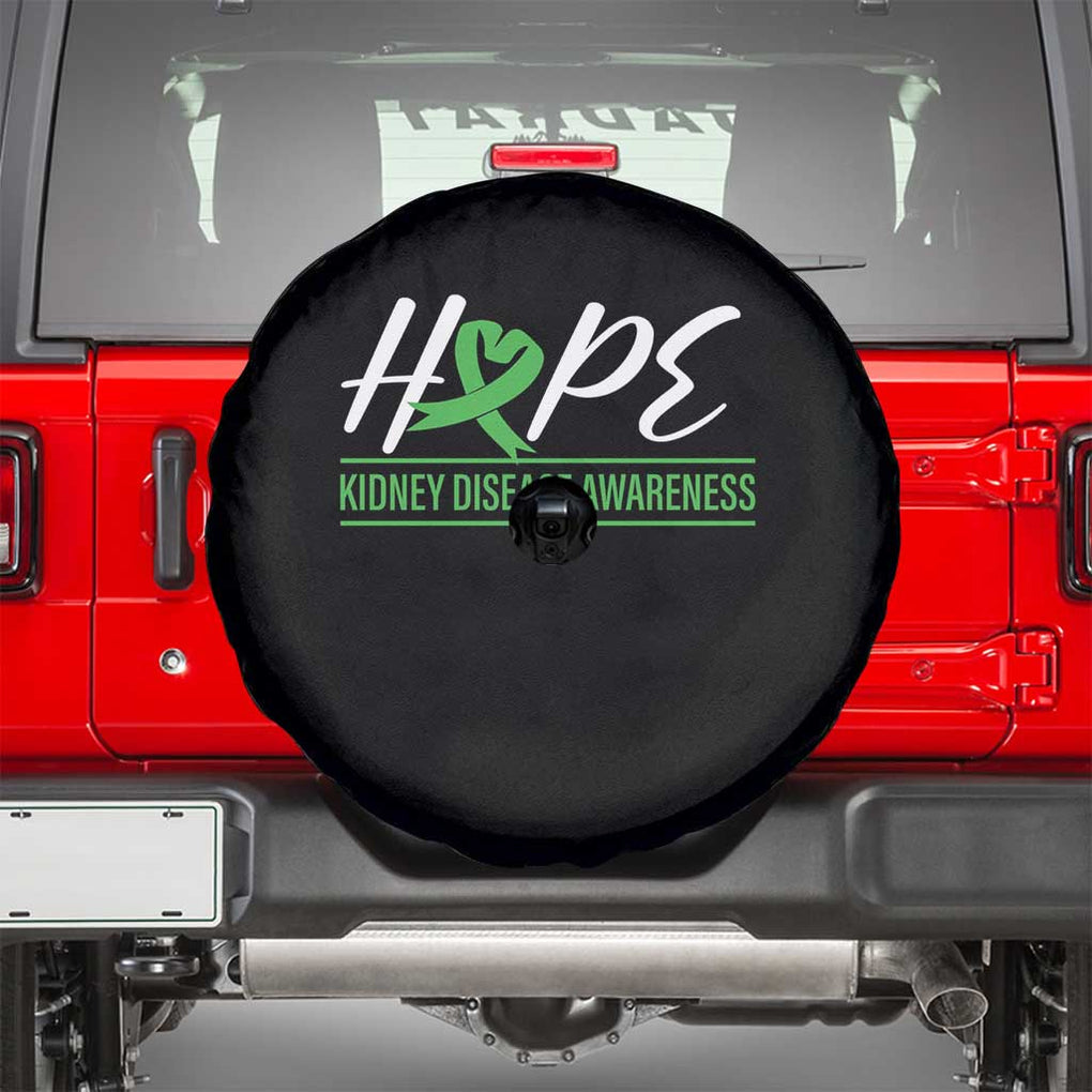 Hope Kidney Disease Awareness Month Green Ribbon Spare Tire Cover TS09 Black Print Your Wear
