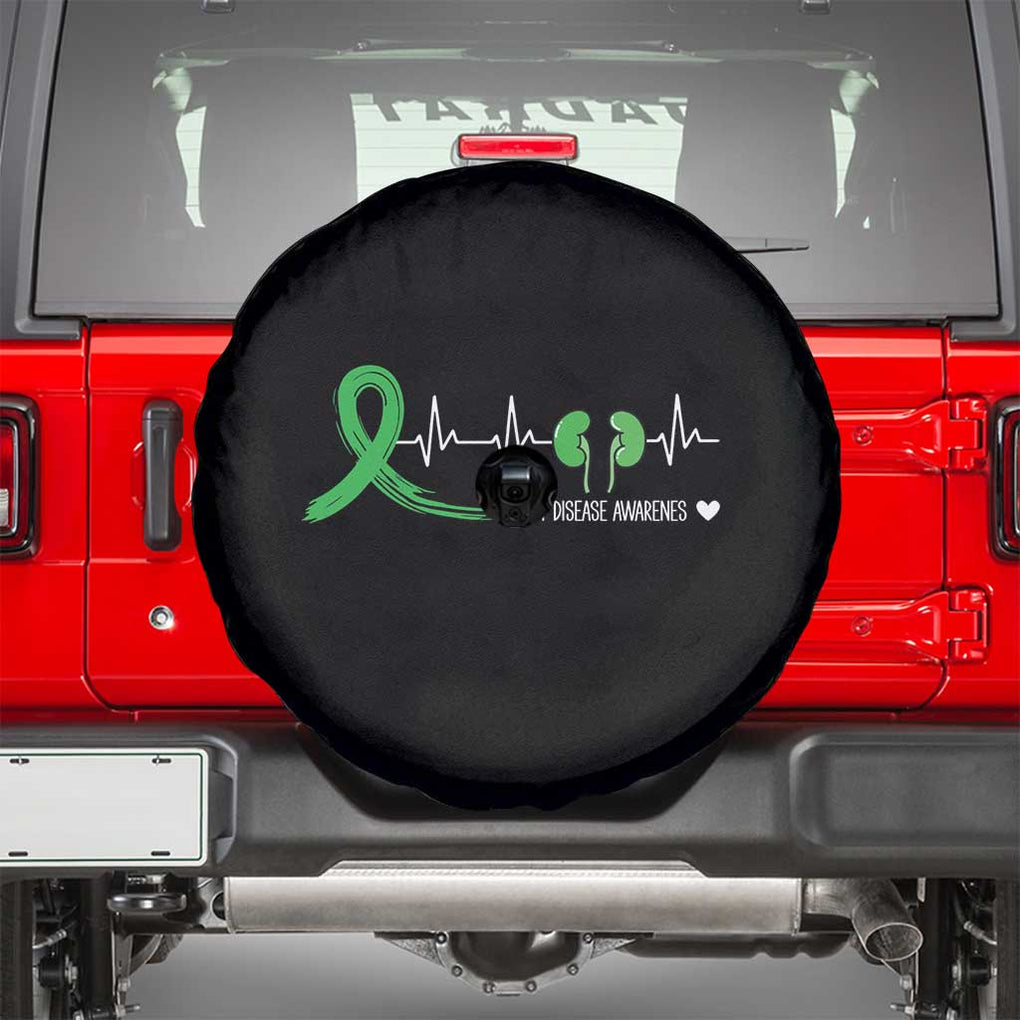 Kidney Disease Awareness Month Spare Tire Cover Heartbeat Transplant Organ Donor TS09 Black Print Your Wear