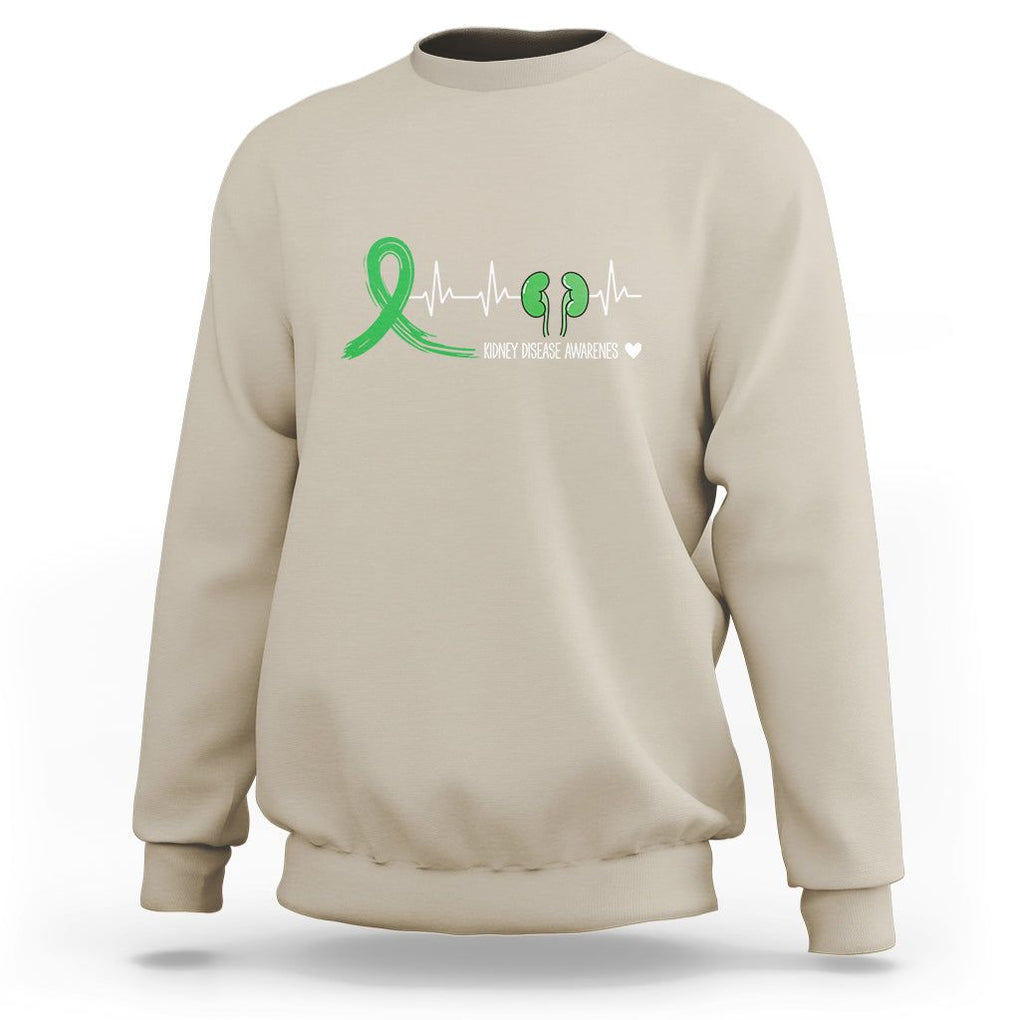 Kidney Disease Awareness Month Sweatshirt Heartbeat Transplant Organ Donor TS09 Sand Printyourwear