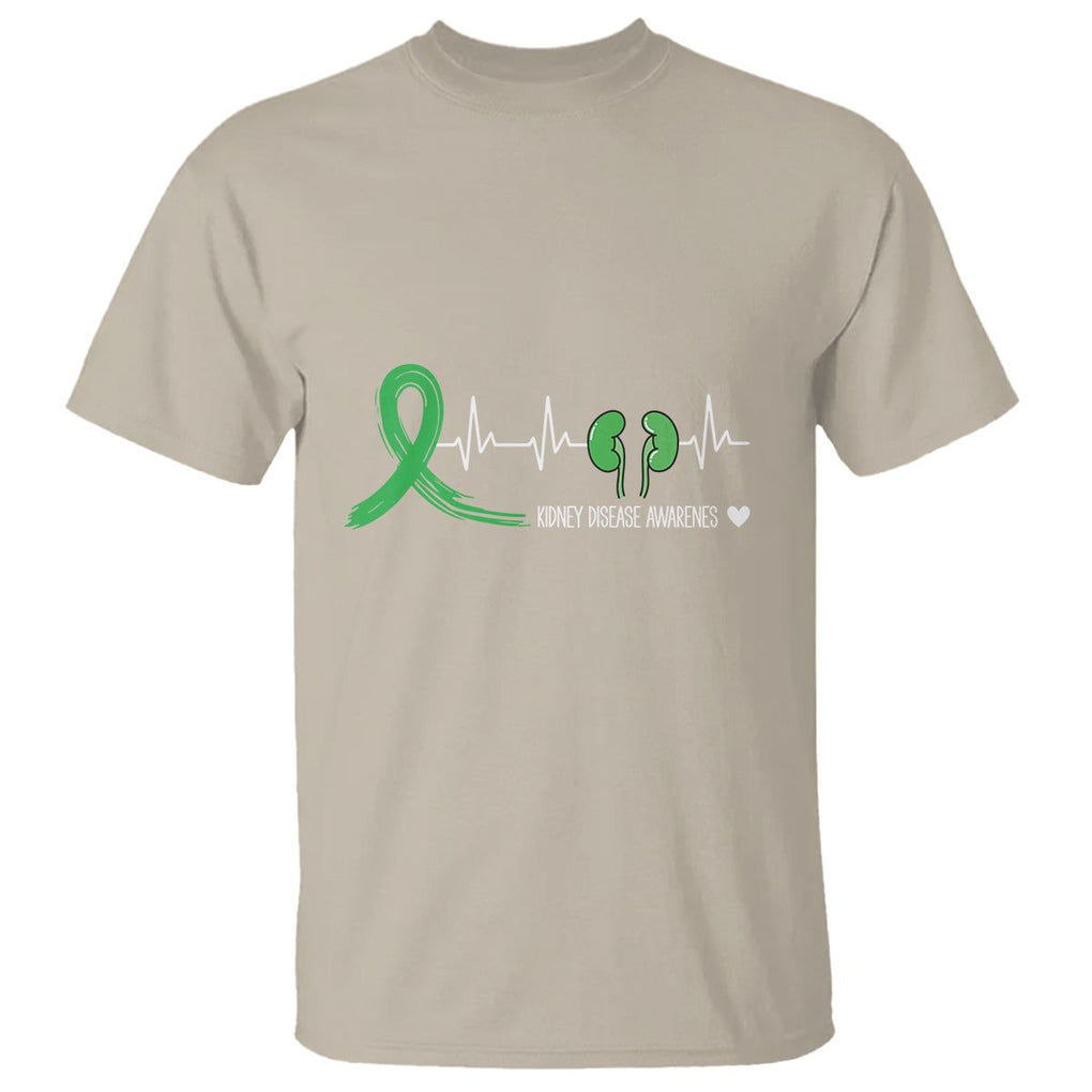 Kidney Disease Awareness Month T Shirt Heartbeat Transplant Organ Donor TS09 Sand Printyourwear