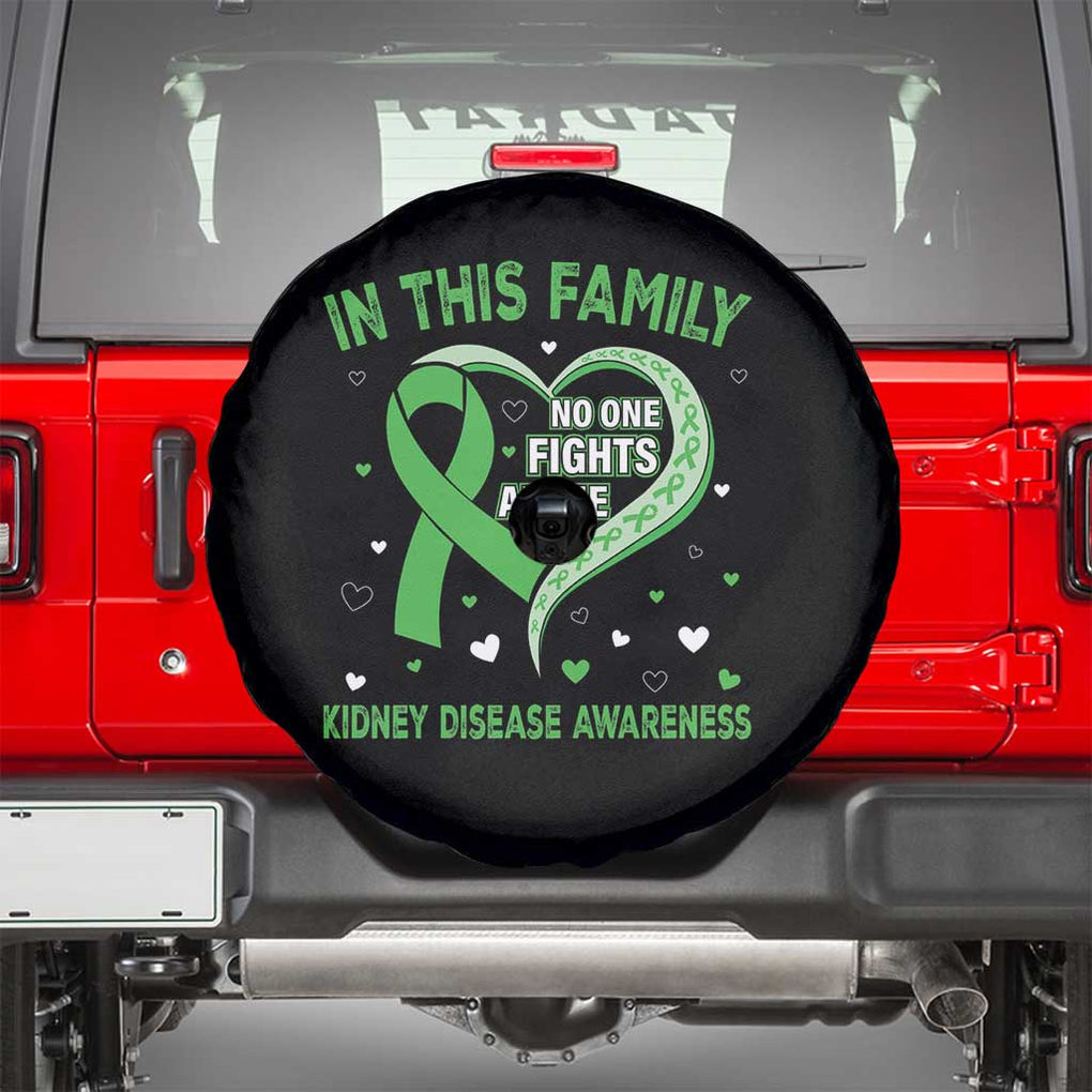 Kidney Disease Awareness Month Spare Tire Cover No One Fights Alone In This Family TS09 Black Print Your Wear