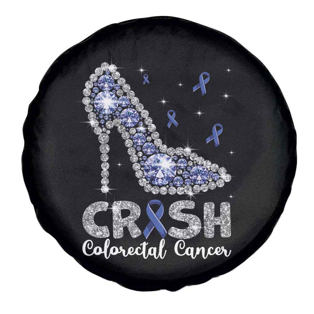 Colorectal Cancer Awareness Spare Tire Cover Crush Colon Colonscopy Blue Ribbon High Heels TS09 Print Your Wear