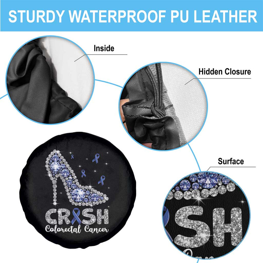 Colorectal Cancer Awareness Spare Tire Cover Crush Colon Colonscopy Blue Ribbon High Heels TS09 Print Your Wear