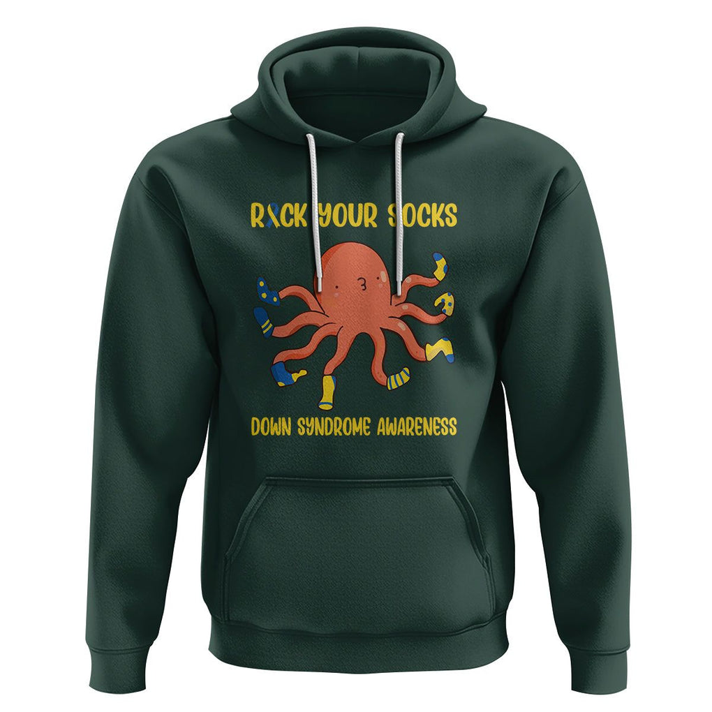 Down Syndrome Day Hoodie Rock Your Sock Funny Octopus Socks TS09 Dark Forest Green Printyourwear