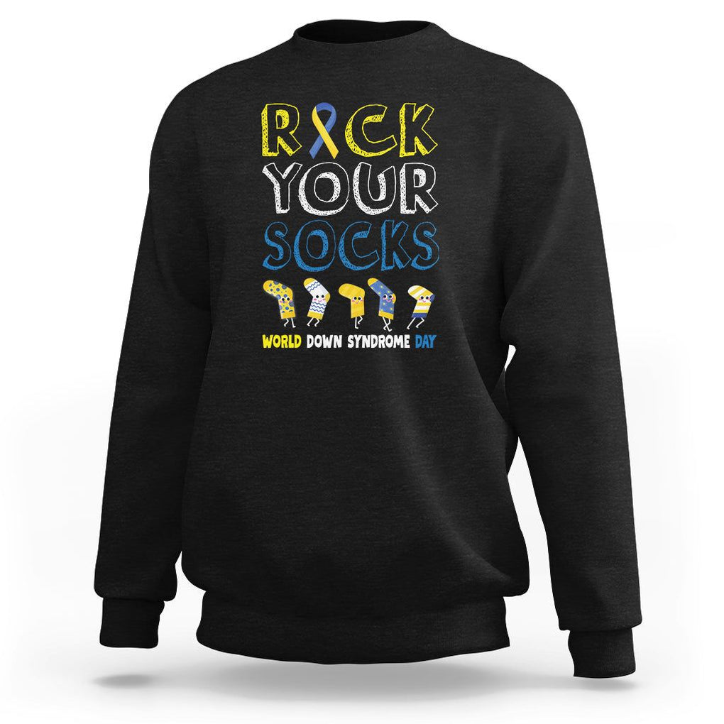 World Down Syndrome Day Rock Your Sock Sweatshirt TS09 Black Printyourwear