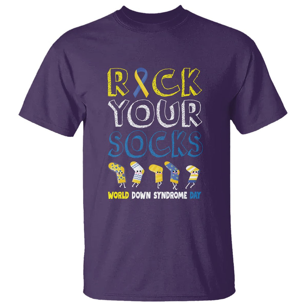 World Down Syndrome Day Rock Your Sock T Shirt TS09 Purple Printyourwear