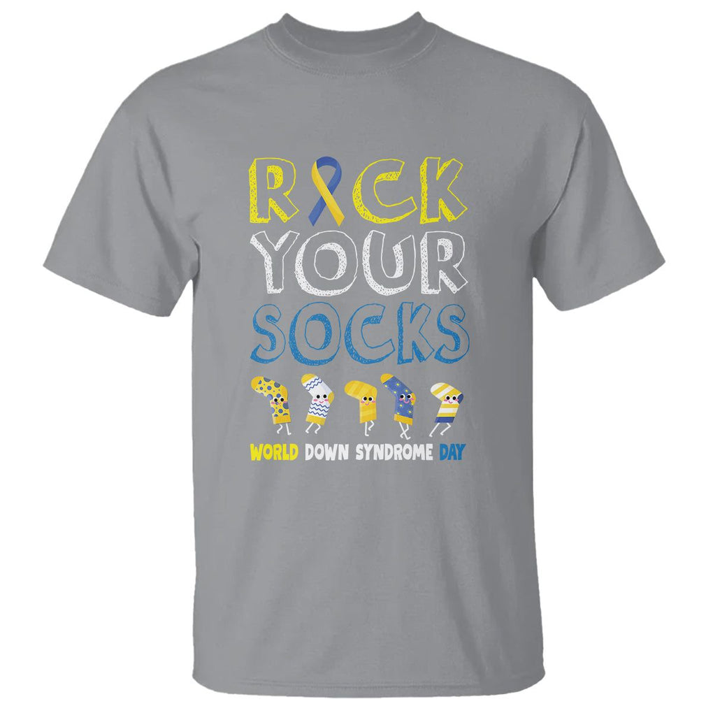 World Down Syndrome Day Rock Your Sock T Shirt TS09 Sport Gray Printyourwear