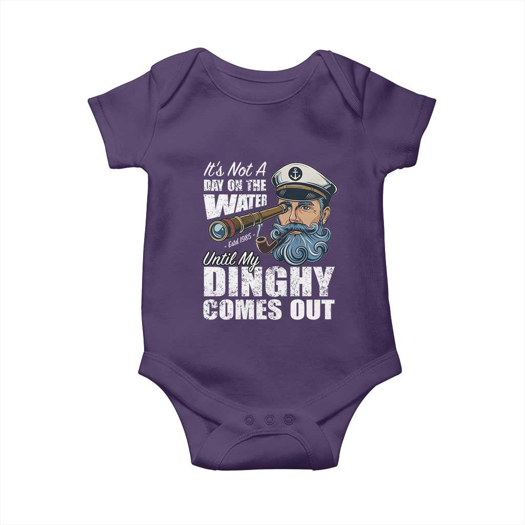 Funny Adult Joke Boat Captain Baby Onesie It's Not A Day On The Lake Until My Dinghy Comes Out TS09 Purple Print Your Wear