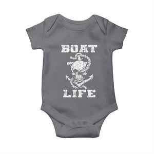 Boat Life Baby Onesie Funny Skull Anchor TS09 Charcoal Print Your Wear