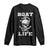 Boat Life Long Sleeve Shirt Funny Skull Anchor TS09 Black Print Your Wear