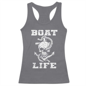 Boat Life Racerback Tank Top Funny Skull Anchor TS09 Charcoal Print Your Wear