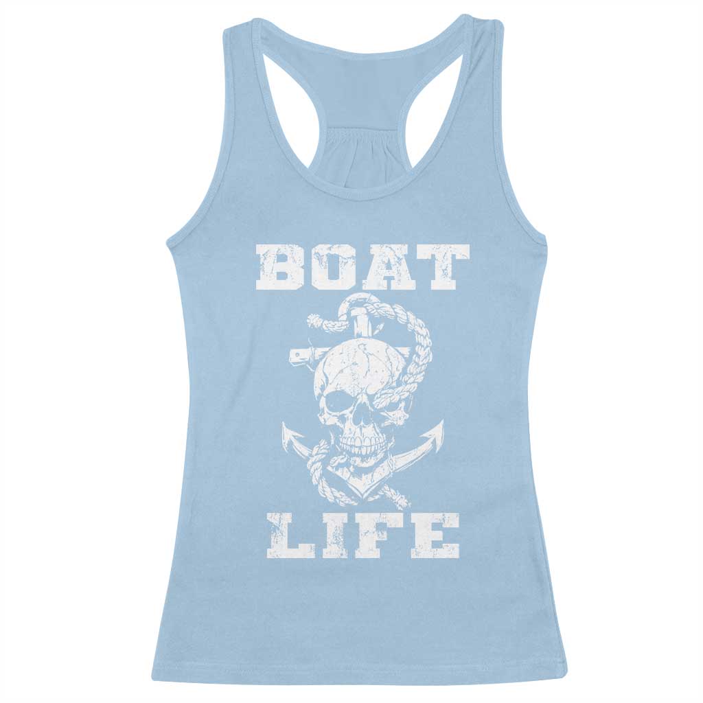 Boat Life Racerback Tank Top Funny Skull Anchor TS09 Light Blue Print Your Wear